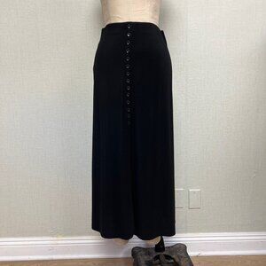 EUC Vintage 90s 2000s Y2K Nylon Grunge Long Slit Front Maxi Skirt Small Petite